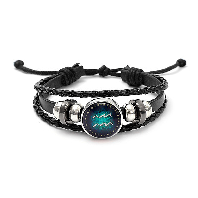 Imitation Leather Triple Layer Multi-strand Bracelets FS-WGC42D3-01-1
