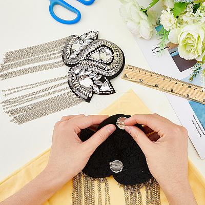 2Pcs Detachable Iron Tassel Epaulettes FIND-FH0005-43B-1