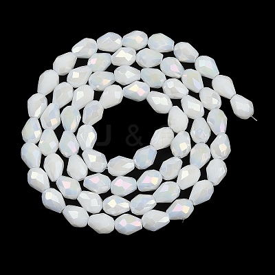 Opaque Solid Color Electroplate Glass Beads Strands EGLA-N013-P6mm-B02-1