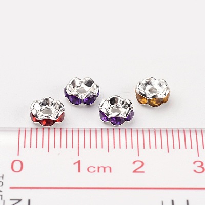 Brass Acrylic Rhinestone Spacer Beads X-RSB6mm-1