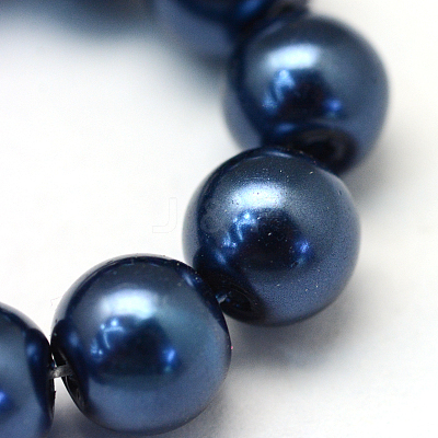 Baking Paint Pearlized Glass Pearl Round Bead Strands HY-Q330-8mm-15-1