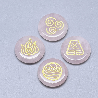 Natural Rose Quartz Cabochons G-T122-37D-1