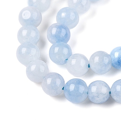 Dyed Natural White Jade Beads Strands G-T138-6mm-210-22-1