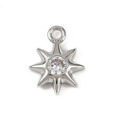 Brass Pave Clear Cubic Zirconia Pendants KK-L238-12P-1