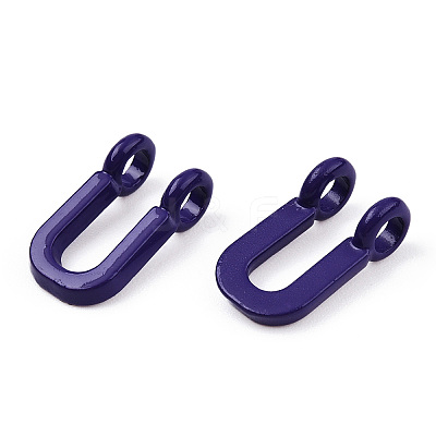 Rack Plating Spray Painted Alloy 2-Loop Link Pendants PALLOY-N176-01U-1