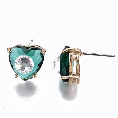 Brass Stud Earrings GLAA-S193-038A-LG-1