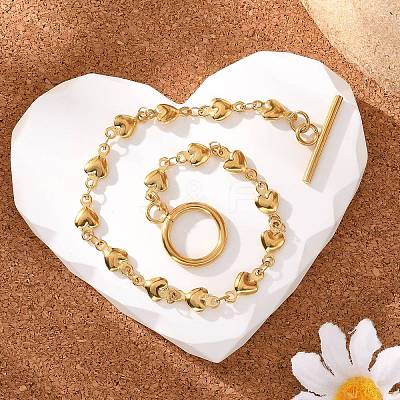 Ion Plating(IP) 304 Stainless Steel Link Chain Bracelets BJEW-P237-30G-1