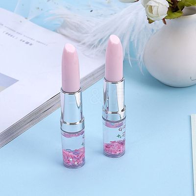 Lipstick Shape Empty Tube Black Ink Ballpoint Pens DIY-H123-A04-1