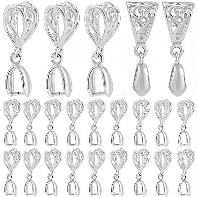 30Pcs Filigree Rack Plating Brass Pendant Pinch Bails KK-SP0002-02-1