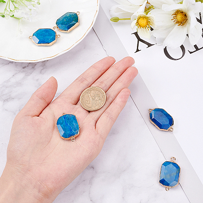 5pcs Natural Crackle Agate Links Connectors G-AR0004-02-1