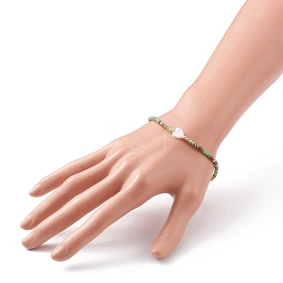 Faceted Rondelle Glass Beads Stretch Bracelets BJEW-JB05793-1