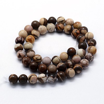 Natural Zebra Jasper Beads Strands G-I199-10-8mm-1