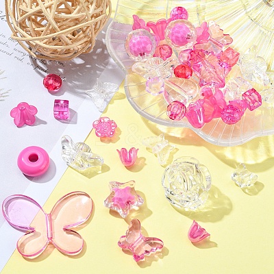 Opaque & Transparent Acrylic Beads MACR-YW0002-01G-1