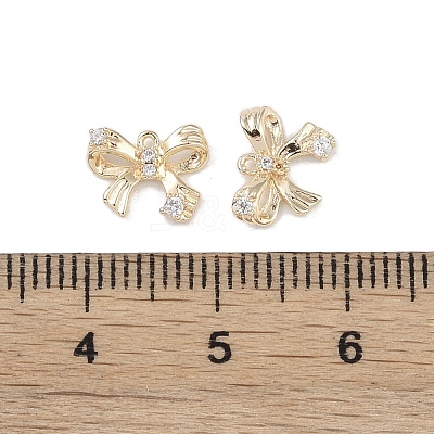 Brass Micro Pave Clear Cubic Zirconia Pendants KK-K351-46A-G-1