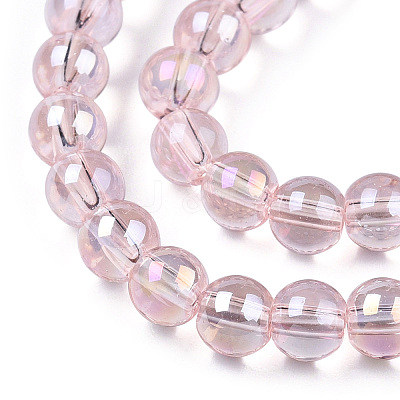 Electroplate Transparent Glass Beads Strands GLAA-T032-T4mm-AB10-1