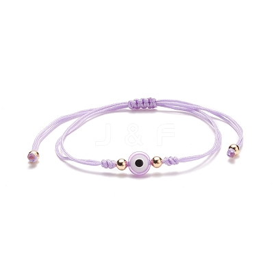 Resin Evil Eye Braided Bead Bracelet BJEW-JB08491-1