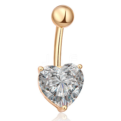 Brass Cubic Zirconia Belly Rings WGBA42D-02-1