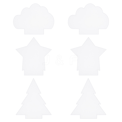 6Pcs Christmas Tree & Star & Cloud Acrylic Board TACR-GA0001-03-1