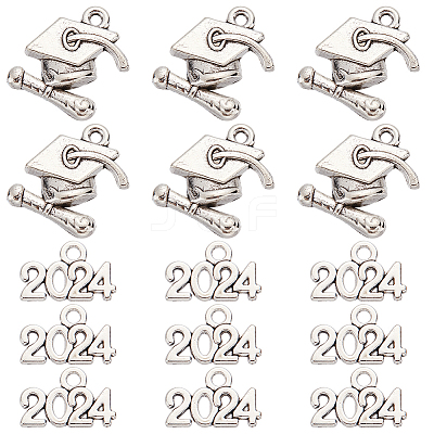 100Pcs 2 Styles Tibetan Style Alloy Charms TIBE-SC0001-88-1
