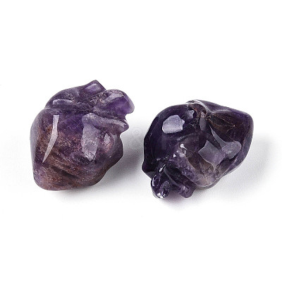 Natural Amethyst Heart Beads G-T144-04F-1
