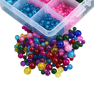 1920~2480Pcs 3 Style Spray Painted Crackle Glass Beads CCG-CJ0001-05-1