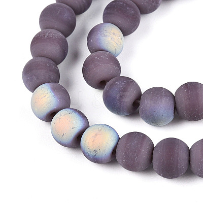 Frosted Opaque Glass Beads Strands LS-GLAA-T032-P6mm-MBB15-1