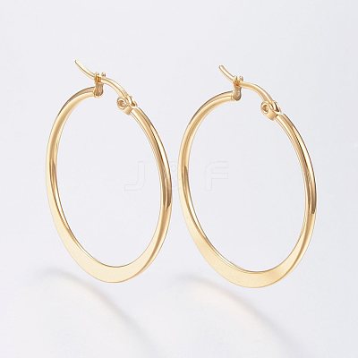 304 Stainless Steel Big Hoop Earrings X-EJEW-F105-19G-1