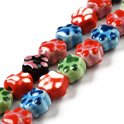 Handmade Printed Porcelain Beads X1-PORC-F005-02-1