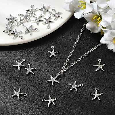 SHEGRACE Brass Starfish Charms XGR0169P-99P-1