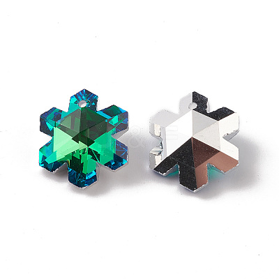 Electroplate Transparent Glass Pendants GLAA-A008-05B-1
