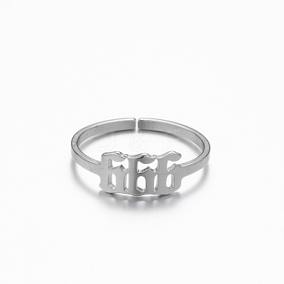 Number 201 Stainless Steel Adjustable Cuff Rings FS-WG22891-12-1