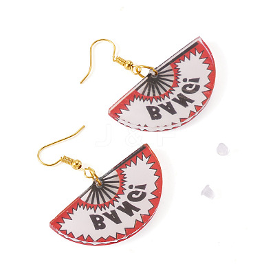 1 Pairs Acrylic Fan Dangle Earrings EJEW-TADJ0001-01-1
