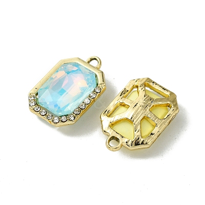UV Plating Alloy with Mixed Color Glass Rhinestone Pendants FIND-B039-07G-1