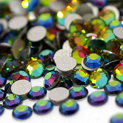 Glass Flat Back Rhinestone RGLA-C002-SS4-001VM-1