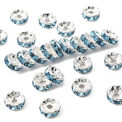Brass Grade A Rhinestone Spacer Beads RB-A014-Z8mm-03S-1