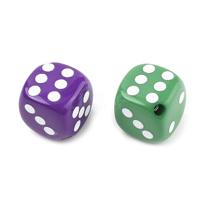 Spray Printed Opaque Acrylic Beads SACR-Z009-02-1