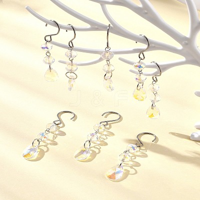Teardrop Glass Suncatchers HJEW-FS00032-1