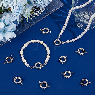 10Pcs Rack Plating Brass Spring Ring Clasps KK-PH0015-32-1