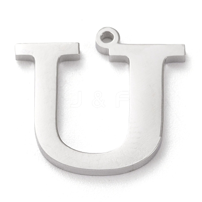 Tarnish Resistant 304 Stainless Steel Letter Pendant Rhinestone Settings LS-STAS-J028-01U-1
