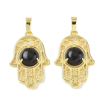 Natural Obsidian Pendants G-F786-07G-31-1