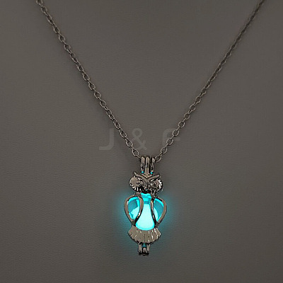 Alloy with Luminous Resin Bead Inside Pendant Necklaces for Women Men FS-WG4D5C2-01-1
