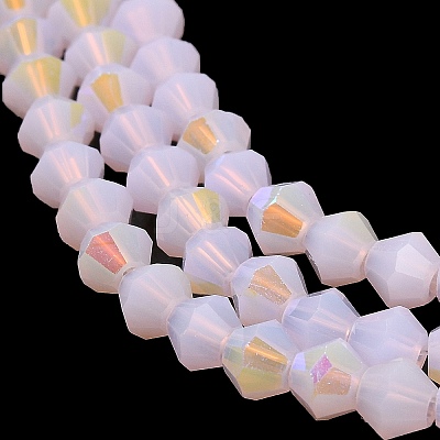 Imitation Jade Electroplate Glass Beads Strands GLAA-F029-J4mm-D02-1