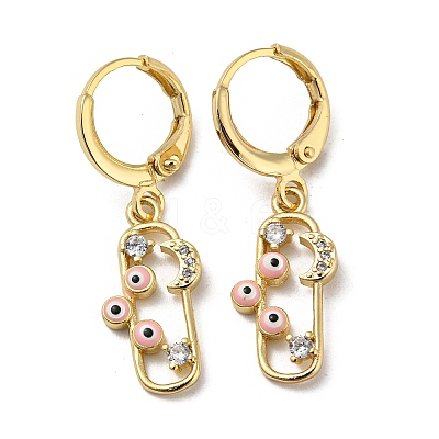 Golden Brass Dangle Leverback Earrings EJEW-A033-23G-03-1