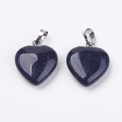 Synthetic Blue Goldstone Pendants G-G956-B11-FF-1