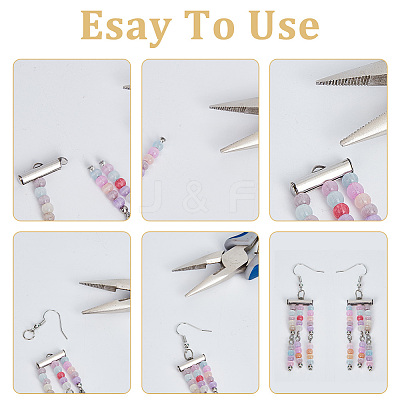 320Pcs 16 Styles Iron Slide On End Clasp Tubes IFIN-CN0001-08-1