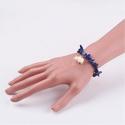 Resin Elephant Charm Bracelets BJEW-JB02911-02-1