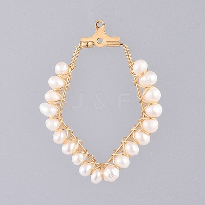 Natural Cultured Freshwater Pearl Pendants PALLOY-JF00414-03-1