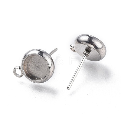 Non-Tarnish 304 Stainless Steel Stud Earring Settings STAS-I161-01B-P-1