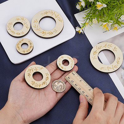 6Pcs 3 Sizes Wood Display Base for Small Ball ODIS-FG0001-98-1
