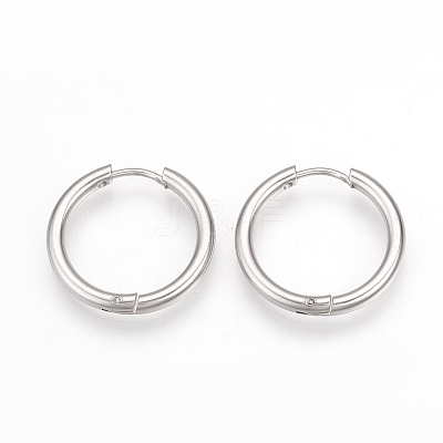 Tarnish Resistant 201 Stainless Steel Huggie Hoop Earrings MAK-R021-17mm-1